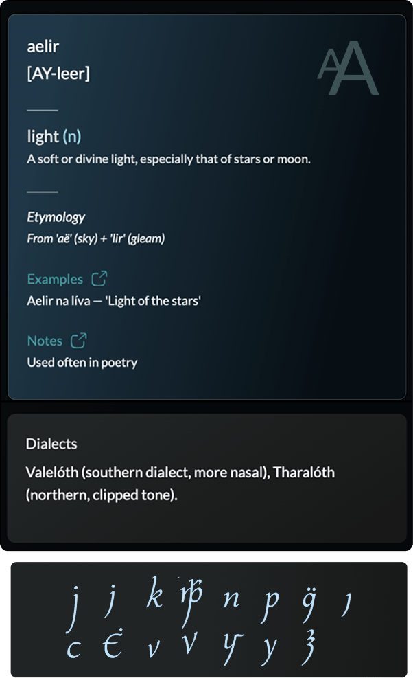 Mobile view of language feature